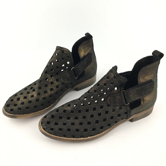 Musse & Cloud Caila Metallic Laser Cut Booties 36 - Picture 2 of 6